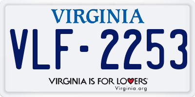 VA license plate VLF2253