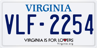 VA license plate VLF2254