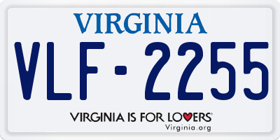 VA license plate VLF2255