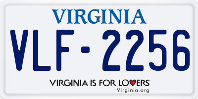 VA license plate VLF2256