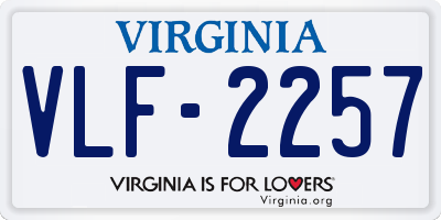 VA license plate VLF2257