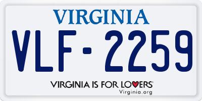 VA license plate VLF2259