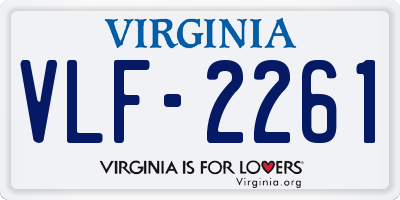 VA license plate VLF2261