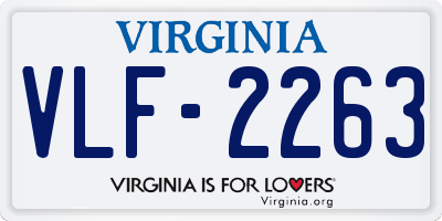 VA license plate VLF2263
