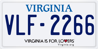 VA license plate VLF2266