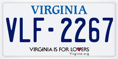 VA license plate VLF2267