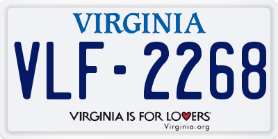 VA license plate VLF2268