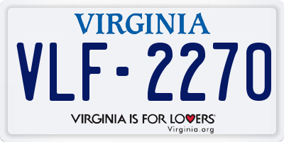 VA license plate VLF2270