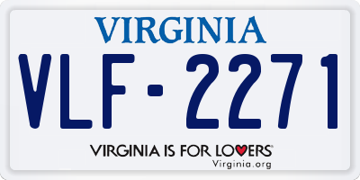 VA license plate VLF2271