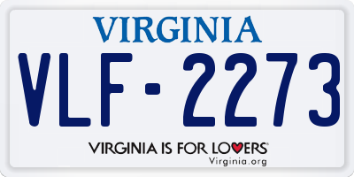 VA license plate VLF2273