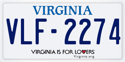 VA license plate VLF2274