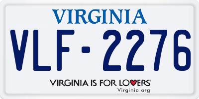 VA license plate VLF2276