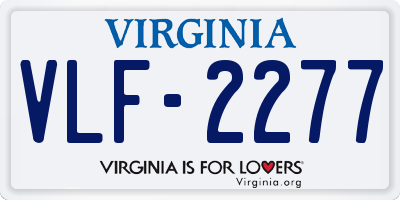 VA license plate VLF2277