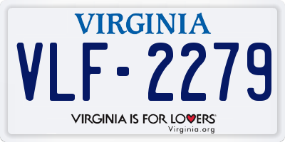 VA license plate VLF2279