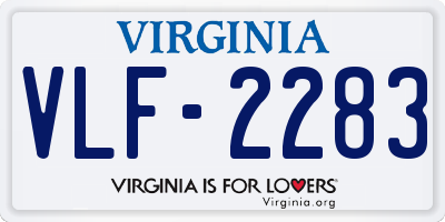 VA license plate VLF2283