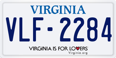 VA license plate VLF2284