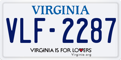 VA license plate VLF2287