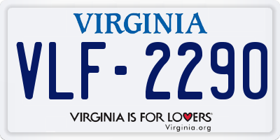 VA license plate VLF2290