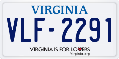 VA license plate VLF2291