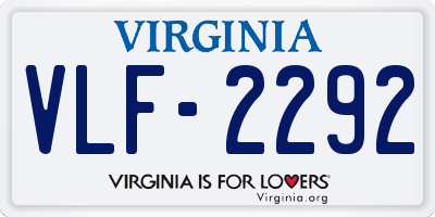 VA license plate VLF2292