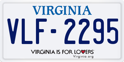 VA license plate VLF2295