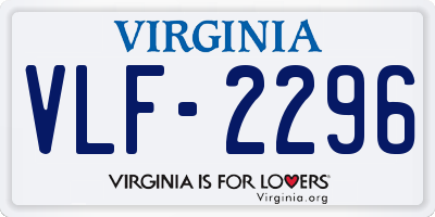 VA license plate VLF2296