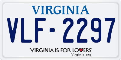 VA license plate VLF2297