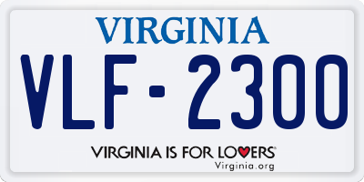 VA license plate VLF2300