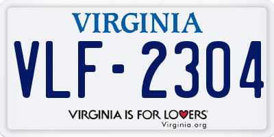 VA license plate VLF2304