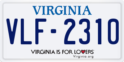 VA license plate VLF2310