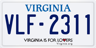 VA license plate VLF2311