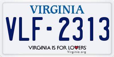 VA license plate VLF2313