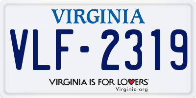 VA license plate VLF2319