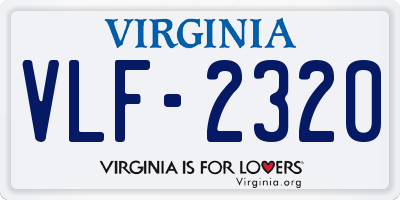 VA license plate VLF2320