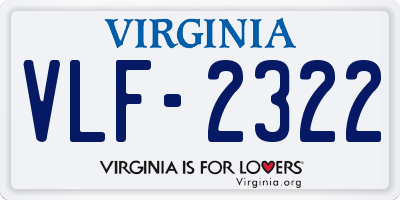 VA license plate VLF2322