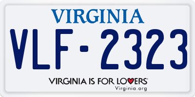 VA license plate VLF2323
