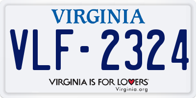 VA license plate VLF2324