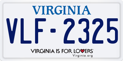 VA license plate VLF2325