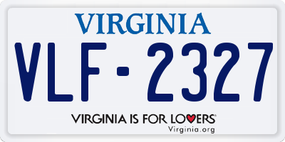 VA license plate VLF2327