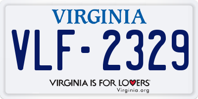 VA license plate VLF2329