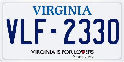 VA license plate VLF2330