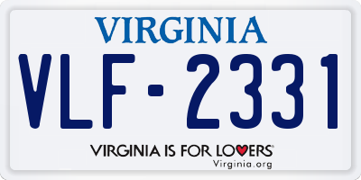 VA license plate VLF2331