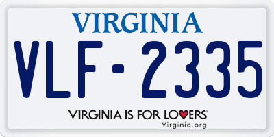 VA license plate VLF2335