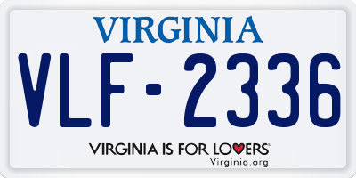 VA license plate VLF2336