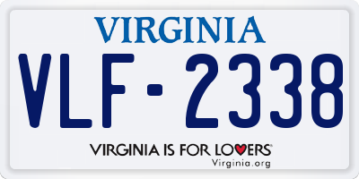 VA license plate VLF2338