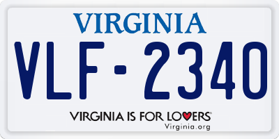 VA license plate VLF2340