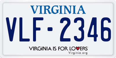 VA license plate VLF2346