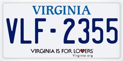 VA license plate VLF2355