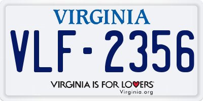VA license plate VLF2356