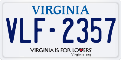 VA license plate VLF2357